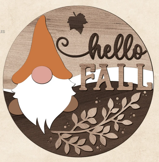 Hello Fall Gnome Hanger