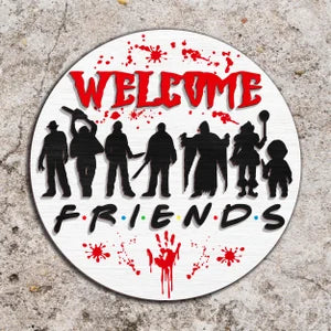 Spooky Friends Welcome Hanger